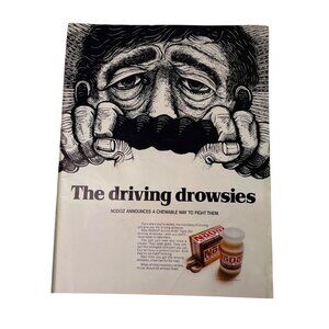1968 Nodoz Ad Full Page Print Vintage Original Ephemera u
